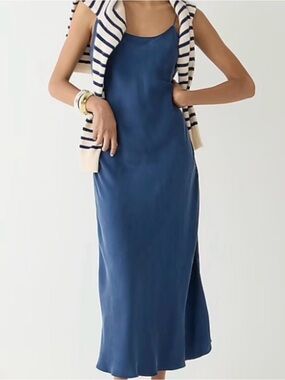 J. Crew Gwenyth Cupro Blend Slip Midi Dress - 00P